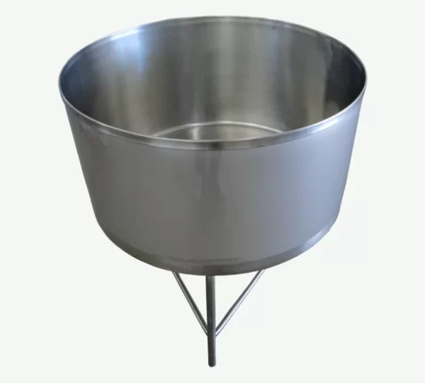 Batea inoxidable 180 lts con tapa y visor para pasteurizacion de leche y envasado de leche