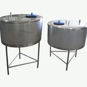 Batea inoxidable 180 lts con tapa y visor para pasteurizacion de leche y envasado de leche